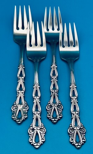 Set 4 FOUR Oneida Chandelier Salad Dessert Forks 6 7/8" Stainless Flatware