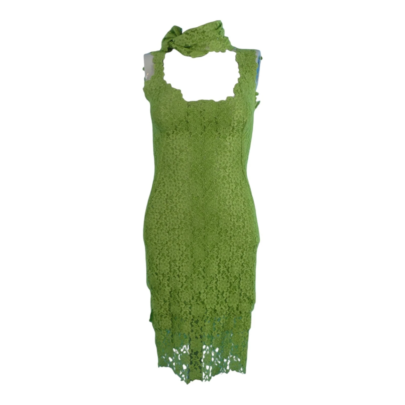 ALEXANDER MCQUEEN Abito Ruti Danan Couture verde scollo asimmetrico pezzo unico abbinato copertina S