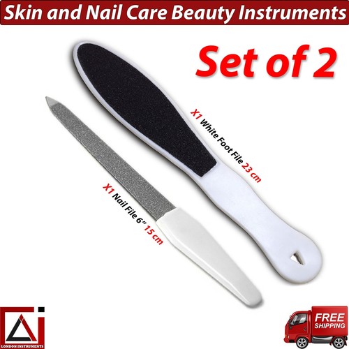 Toe Nail Care Nail Filer with Plastic handle Pedicure Foot Hard Skin Remover X2 - Bild 1 von 5