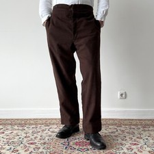 Antique  1920s French Workwear  Boro  Suspender Buckle Back Faded Winter Pants