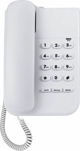 NEW = WHITE CORDED OFFICE/HOME TELEPHONE GOOD VALUE (12 MONTHS FULLY GUARANTEED)