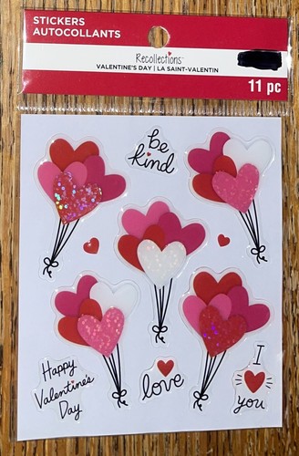 Recollections Heart Balloon Quotes Happy VALENTINES DAY I Love U Be Kind Sticker - Picture 1 of 4