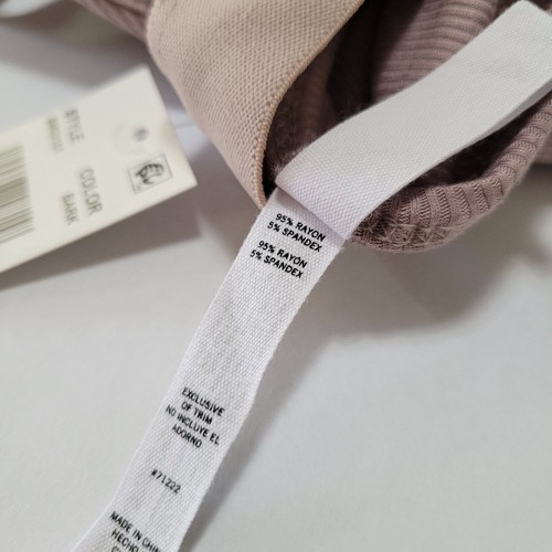 Steve Madden Ribbed Stretch Bralette Lounge PJ SM02151 Bark Mauve Size Medium - Picture 6 of 6