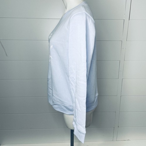 J.Crew Factory Crab Pullover Sweatshirt M Periwinkle Blue Long Sleeve NWT NEW - Picture 3 of 9