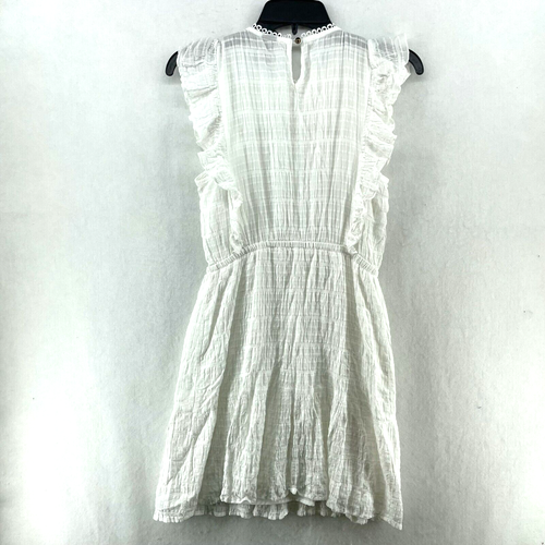 Wild Fable Dress Women's Sz XS White Ruffle Apron Front Tiered Elastic Waist - 第 2/10 張圖片