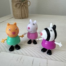 Peppa Pig Action Figure Lot Doll Toy Mandy Mouse, Candy Cat, and Zoe Zebra