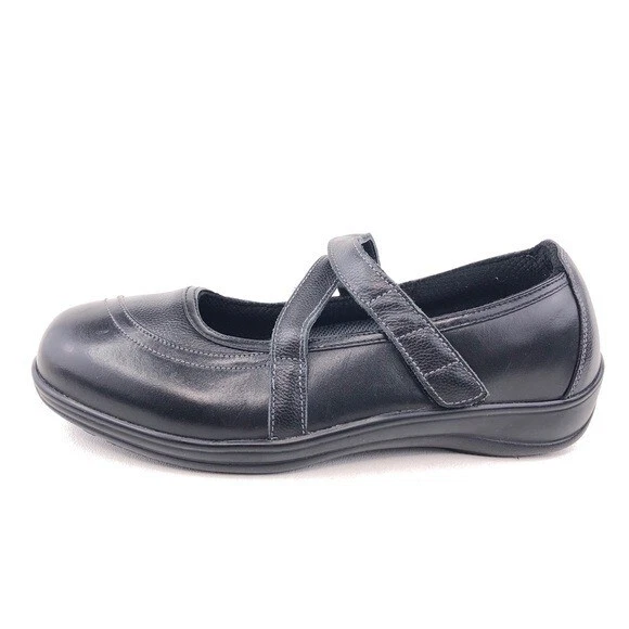 Orthofeet 865 Celina Mary Jane Comfort Shoes Womens Size 9.5D Wide Black Leather