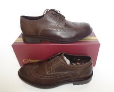 Base London Mens Leather Brown Brogues Casual Formal Shoes Wedding New UK Size 8