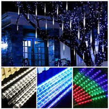144 LED Solar Lights Meteor Shower Rain Tree String Light Garden Party Outdoor
