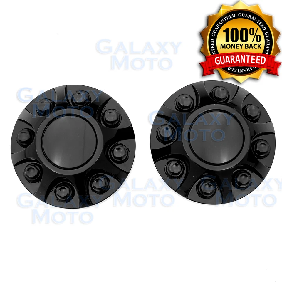 08-10 Chevy Silverado DUALMENTE Negro Brillante 17" 2x Cubierta Tapacubos Centro Rueda Delantera Foto 2 de 2