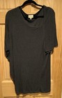 Anthropologie Deletta Quion XL Black Dark Gray Batwing Sleeve Asymmetrical X-Lar