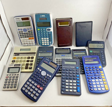 Lot of 13 Calculators Texas Instruments & Casio