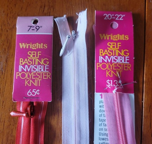 Wrights selbstheftende unsichtbare Polyester Kint Reißverschlüsse, Menge 3