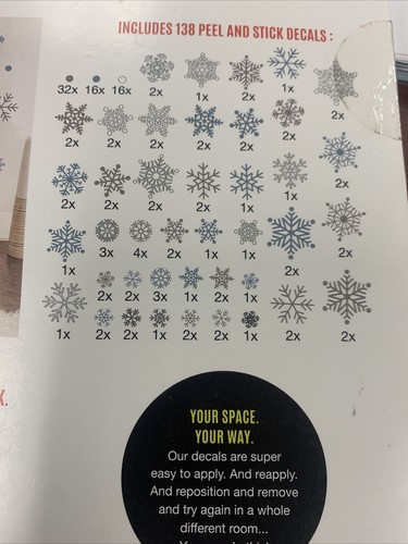 Paper Riot Co. Removable QuicK Stick Decor Snowflakes Christmas Winter New - Picture 7 of 8