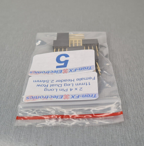 5PCS 2 x 4 Pin Long Leg Dual Row Female Header Socket 2.54mm Pitch 8P 11mm Pin - Picture 6 of 7
