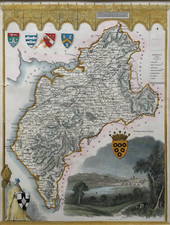 Cumberland 1848 by T Moules 19th Century Antique Map