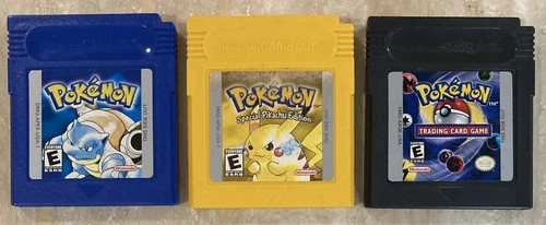 Pokémon Yellow, Blue Versions & Trading Card Game [Gameboy, 1998] NEW BATTERIES