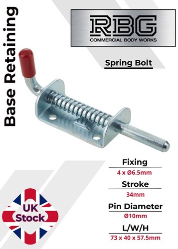 Spring Loaded Retaining Shoot Bolts - Gate Door Catch Stable Horse Box Trailer - Picture 9 of 30