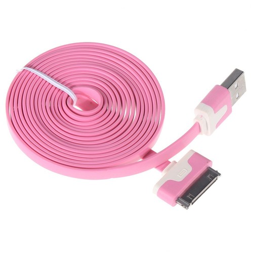 Flat Noodle USB Data Sync Charger Cable For iPhone 4 4S 3G 3GS iPad 2 &1 iPod - Picture 39 of 40