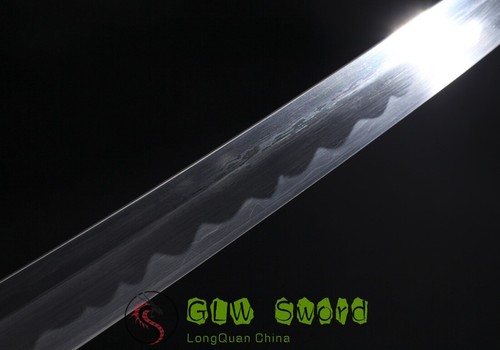 Spada samurai giapponese affilata Katana acciaio modello piegato vera boutique fodero ebano - Foto 6 di 12