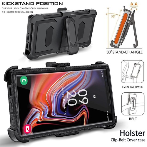 Custodia fondina clip doppio strato resistente agli urti per Samsung Galaxy Note 9 - Foto 21 di 72