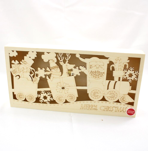 Train of Penguin Reindeer Santa Snowman Pre-Lit Wood Decor DIY Merry Christmas - Picture 5 of 5