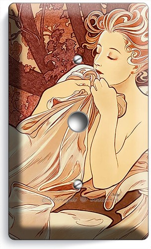 ALPHONSE MUCHA SCHLUPFMÄDCHEN LICHTSCHALTER STECKDOSE WANDTELLER JUGENDSTIL ZIMMER KUNST DEKO - Bild 16 von 33
