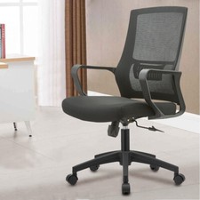 Shally Dogan Sedia Da Ufficio Ergonomica Girevole Con Supporto Lombare, Poltrona Da Scrivania, Studio, Cameretta, Reclinabile Con Altezza Regolabile, Base Nera Robusta, Schienale Antisudore (Nero) - 4
