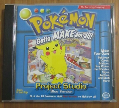 Pokemon Gotta Make 'em All! Project Studio Blue Version PC CD-ROM Software 1999 