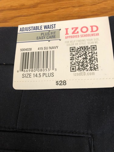 NWT Izod Girls Size 14.5 Blue Plus Fit Skinny Bermuda Shorts School Uniform - Picture 4 of 4