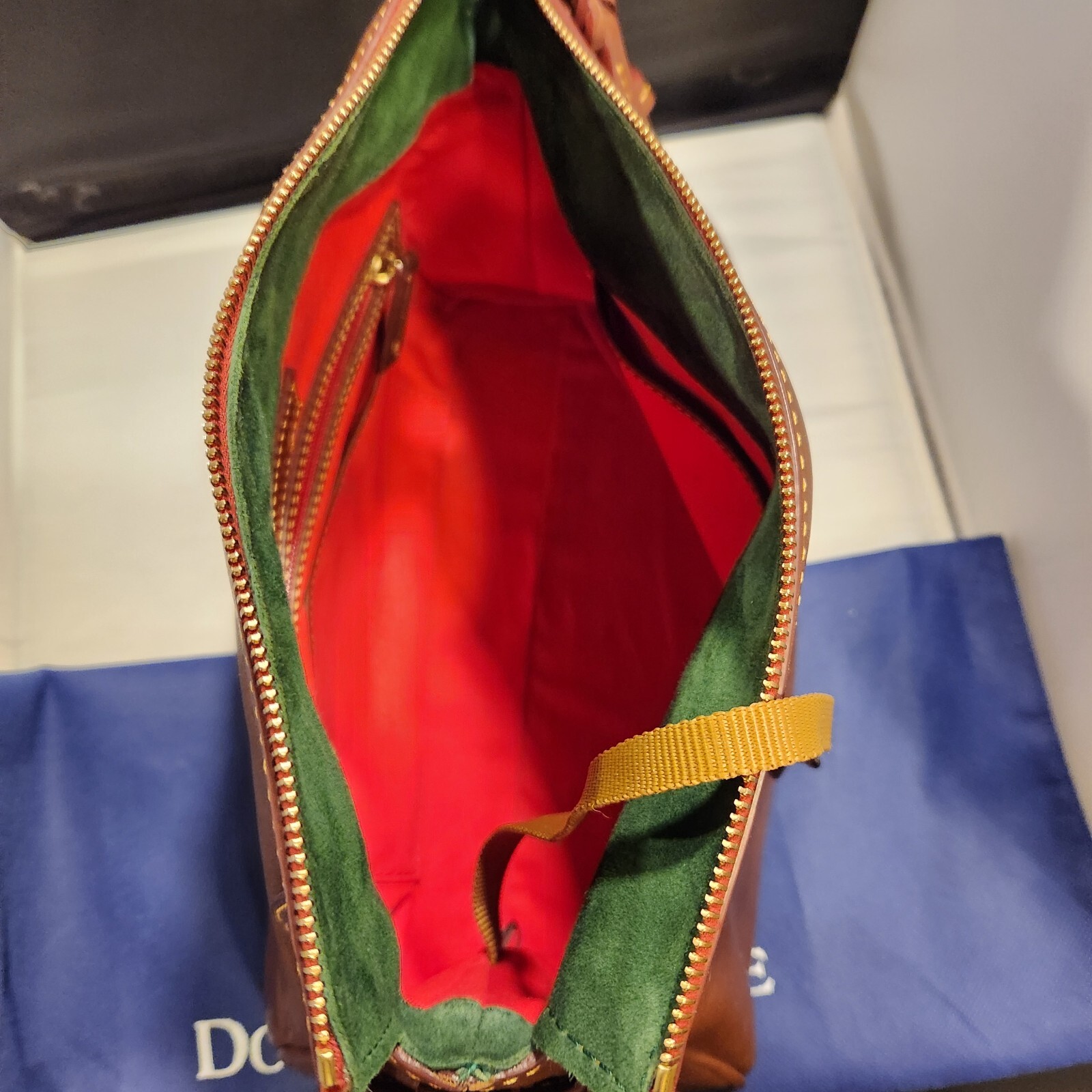 Dooney & Bourke Florentine Leather Chestnut Medium Zip Crossbody eBay