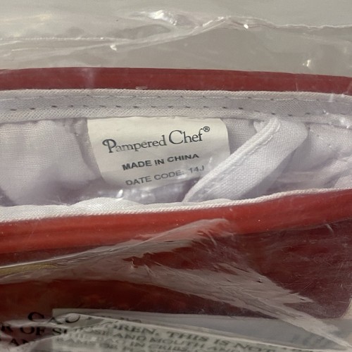 Nuevo guante de horno rojo de silicona Pampered Chef forrado con textura - Imagen 5 de 6