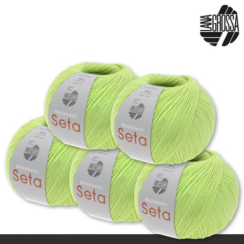 Lana Grossa 5x 100 g Meilenweit 100 Seta Sockenwolle Merino Seide Garn 35 Farben - Bild 59 von 72