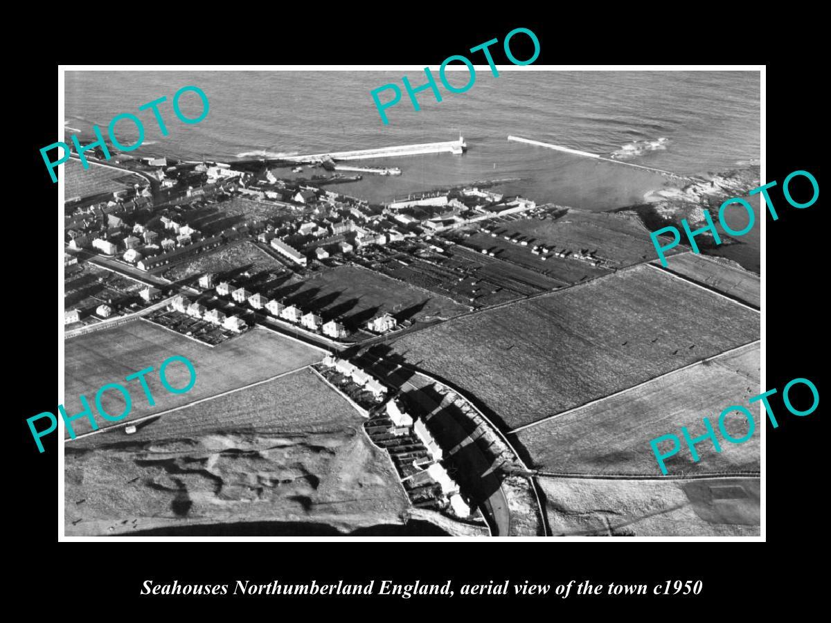 OLD LARGE HISTORIC PHOTO OF SEAHOUSES ENGLAND AERIAL VIEW OF THE TOWN ...