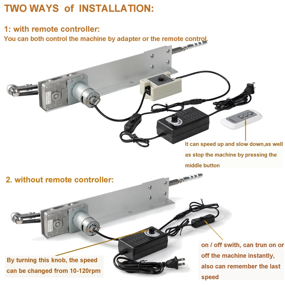 High Torque 40lbs Cycle Reciprocating Linear Actuator Motor 24V 160RPM 1.18”-6” - Image 4 of 4
