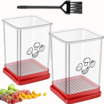 2pcs Cup Slicers, Fruit Slicer Vegetable Speed Slicer with Push Plate, Stainl...
