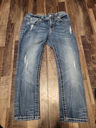 MISS ME BOYFRIEND CUFFED CAPRI WOMENS BLUE JEAN SIZE 24