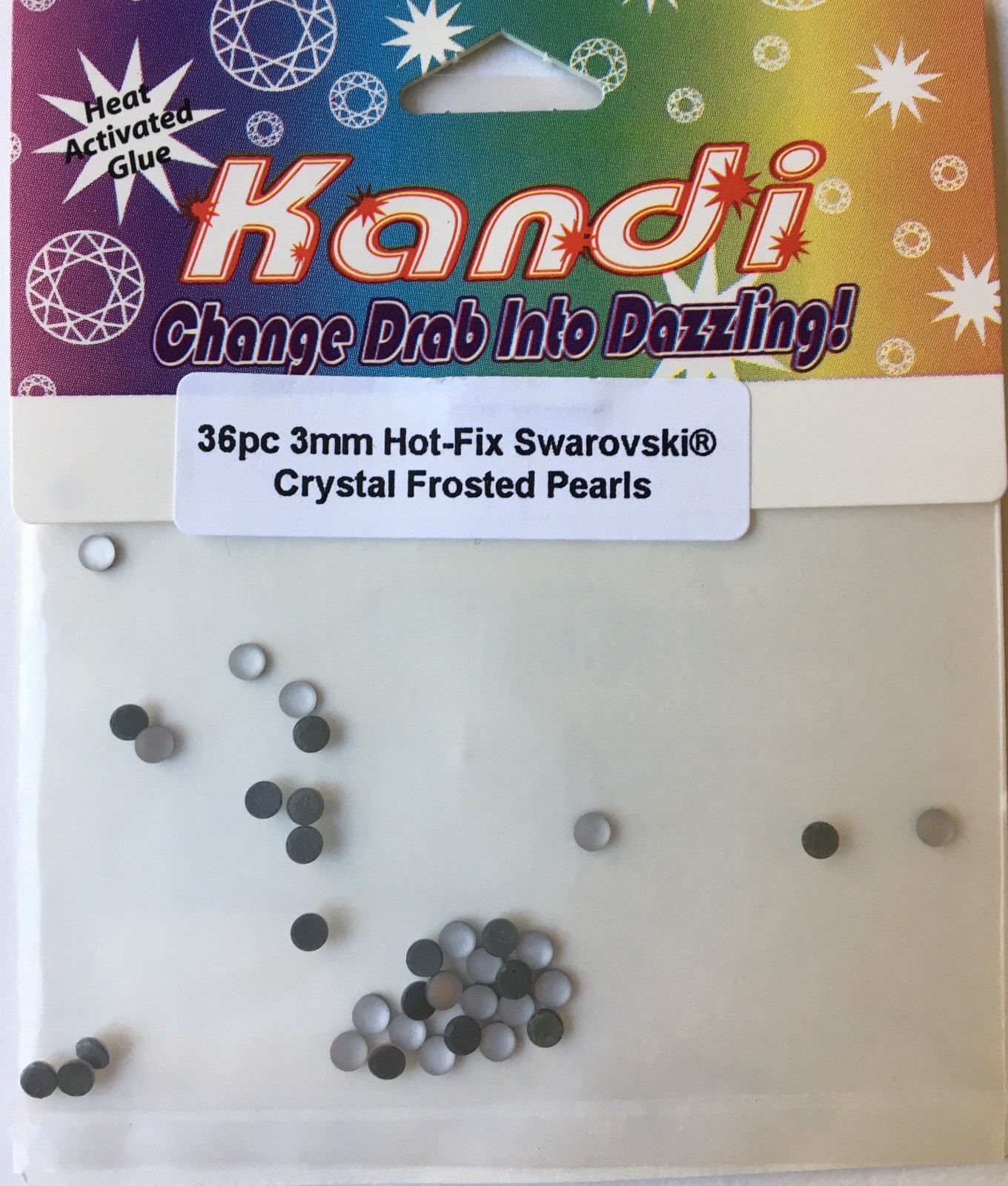Kandi HotFix Embell. 3mm Swarovski Frosted Pearls 36 pcs Your