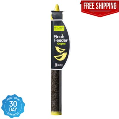 Mr. Canary Finch Tube Feeder with 8 oz Nyjer Seed, Clear with Removable Yellow
