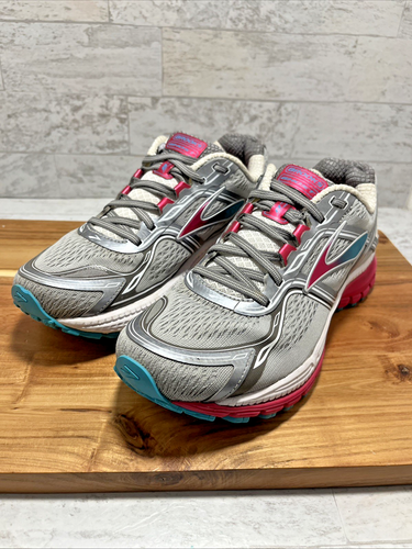 Brooks Ghost 8th Edition Damengröße 9 B grau silber pink Laufschuhe – gebraucht, in einwandfreiem Zustand