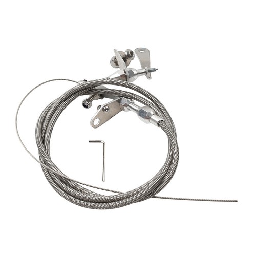 Stainless Steel Silver Braided Kick Down Detent Cable For Ford C6 Transmission - Picture 2 of 10