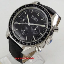 40mm bliger black dial week indicator multifunction automatic mens watch P124B