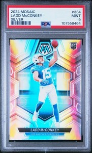 2024 Panini Mosaic Ladd Mcconkey #334 Silver PSA 9