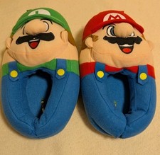 Nintendo Super Mario Bros 3D Plush Bedroom Slippers Blue Size M13-1 F10