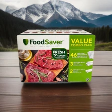 FoodSaver Special Value Vacuum Seal Combo Pack 8" & 11" Rolls 46 Pre-Cut Qt Bags