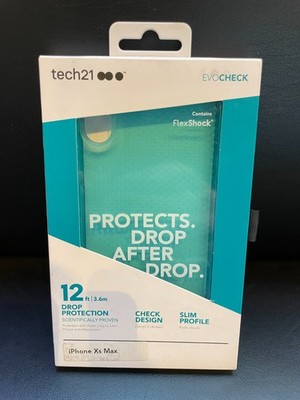 tech21 Evo Check iPhone Case Cover for Apple iPhone Xs Max - Neon Aqua