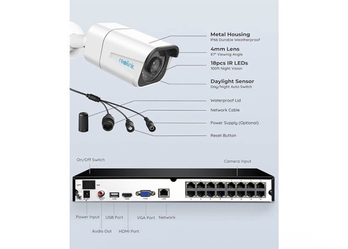 REOLINK 4K 8pcs Security Camera System RLK16-800B8 - Picture 2 of 2
