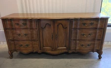 French Provincial Style Long Dresser / Bureau by White Furniture - Solid Walnut