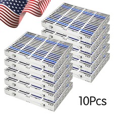 10 DENTAL AUTOCLAVE STERILIZATION CASSETTE RACK BOX TRAY FOR 20 INSTRUMENT