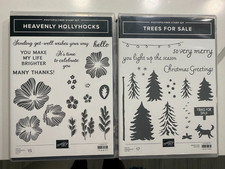Stampin' Up  BRAND NEW  Photopolymer Stamp  Die Sets HEAVENLY HOLLYHOCKS 